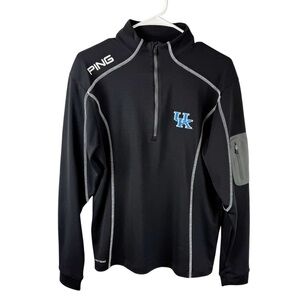 Ping Black University of Kentucky Quarter Zip Pullover w/ Blue Embroidered Logo